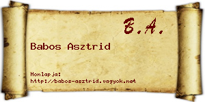Babos Asztrid névjegykártya